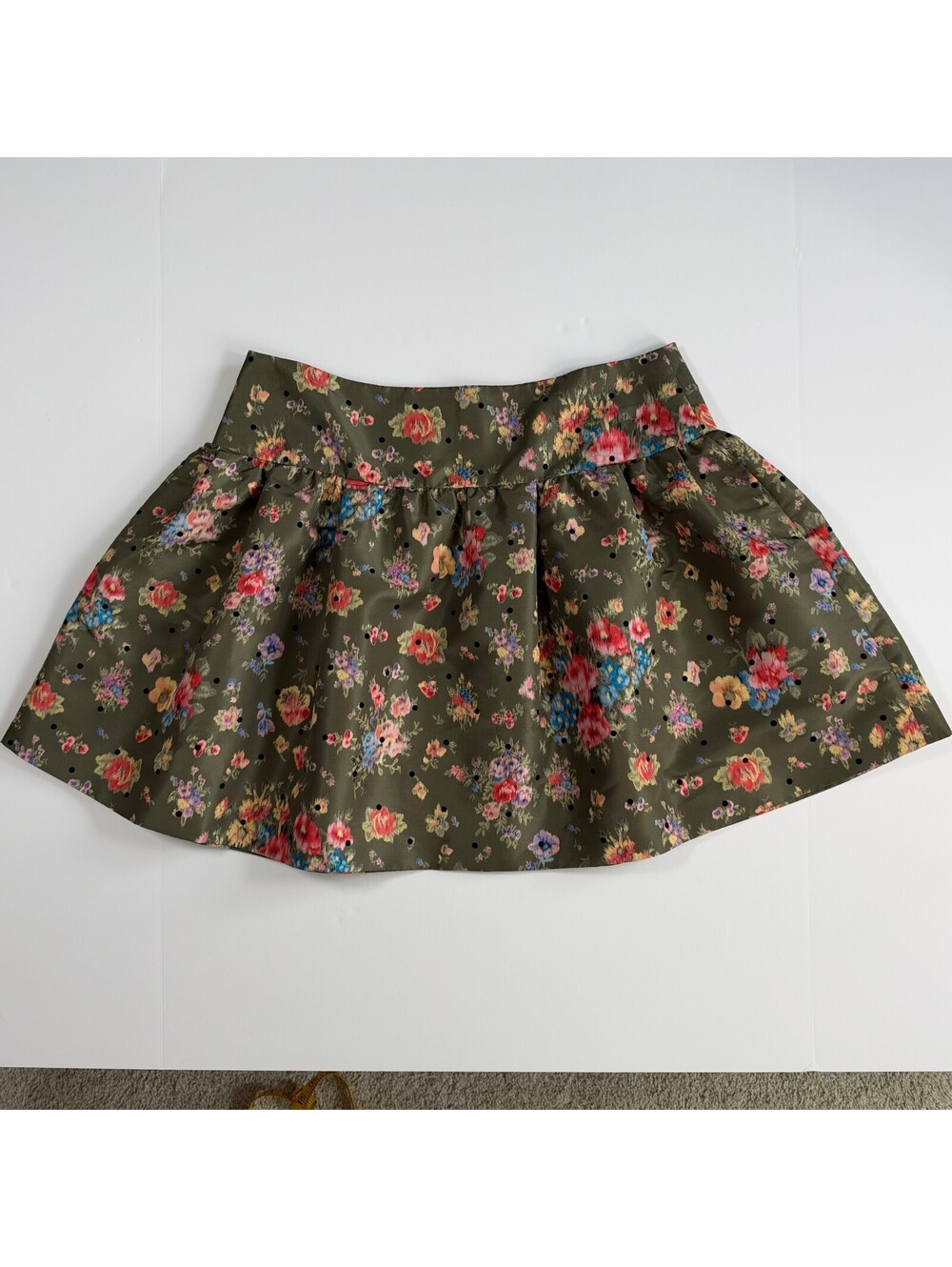 Red Valentino Women's Size IT 46/US 10 Multicolor Floral Print A-Line Mini Skirt